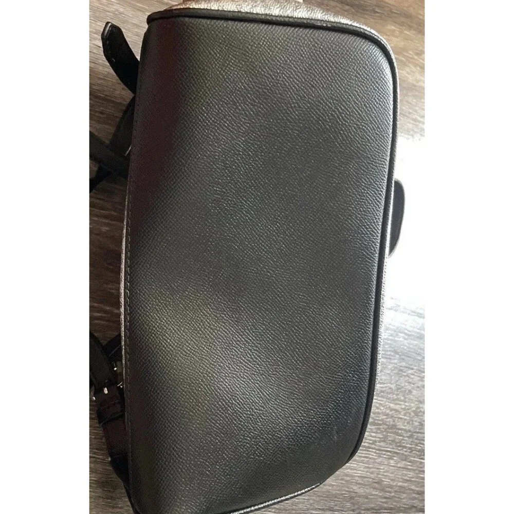 Michael Kors Mini Backpack MK Signature Women’s Leather Black Metallic Silver - Picture 10 of 12